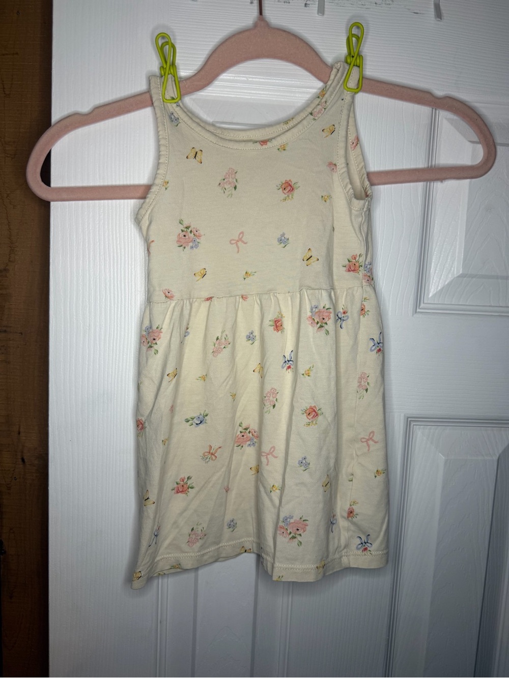 H &M Girls' Cream Floral Tank Dress